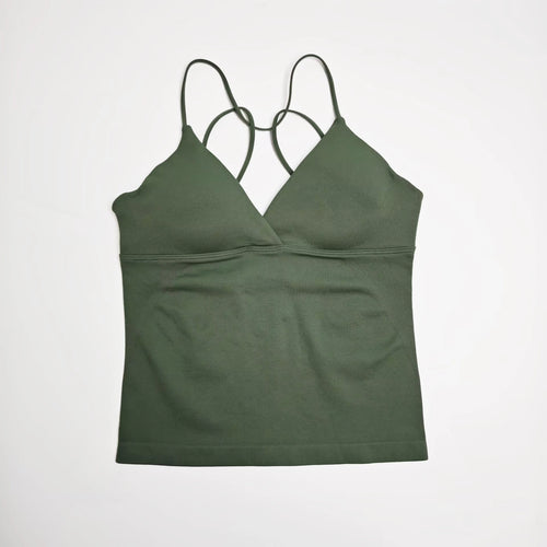 NCLAGEN Vision Twist Front Longline Top Women's Seamless Thin Straps Yoga Gym Workout Vest Running Tank Tops Fitness Clothing