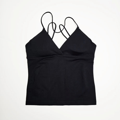 NCLAGEN Vision Twist Front Longline Top Women's Seamless Thin Straps Yoga Gym Workout Vest Running Tank Tops Fitness Clothing